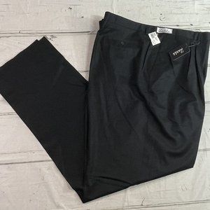 ZANTE Italy Mens Black Luxury Dress Pants 60 Waist Unhemmed 100% Wool NWT $250
